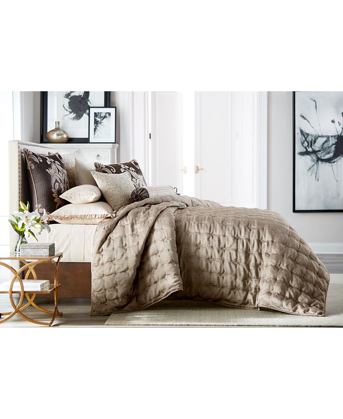 Hotel Collection Classic Florish Embroidered Coverlet, Full/Queen