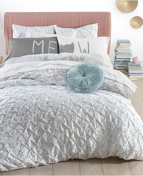 grey pleated comforter queen