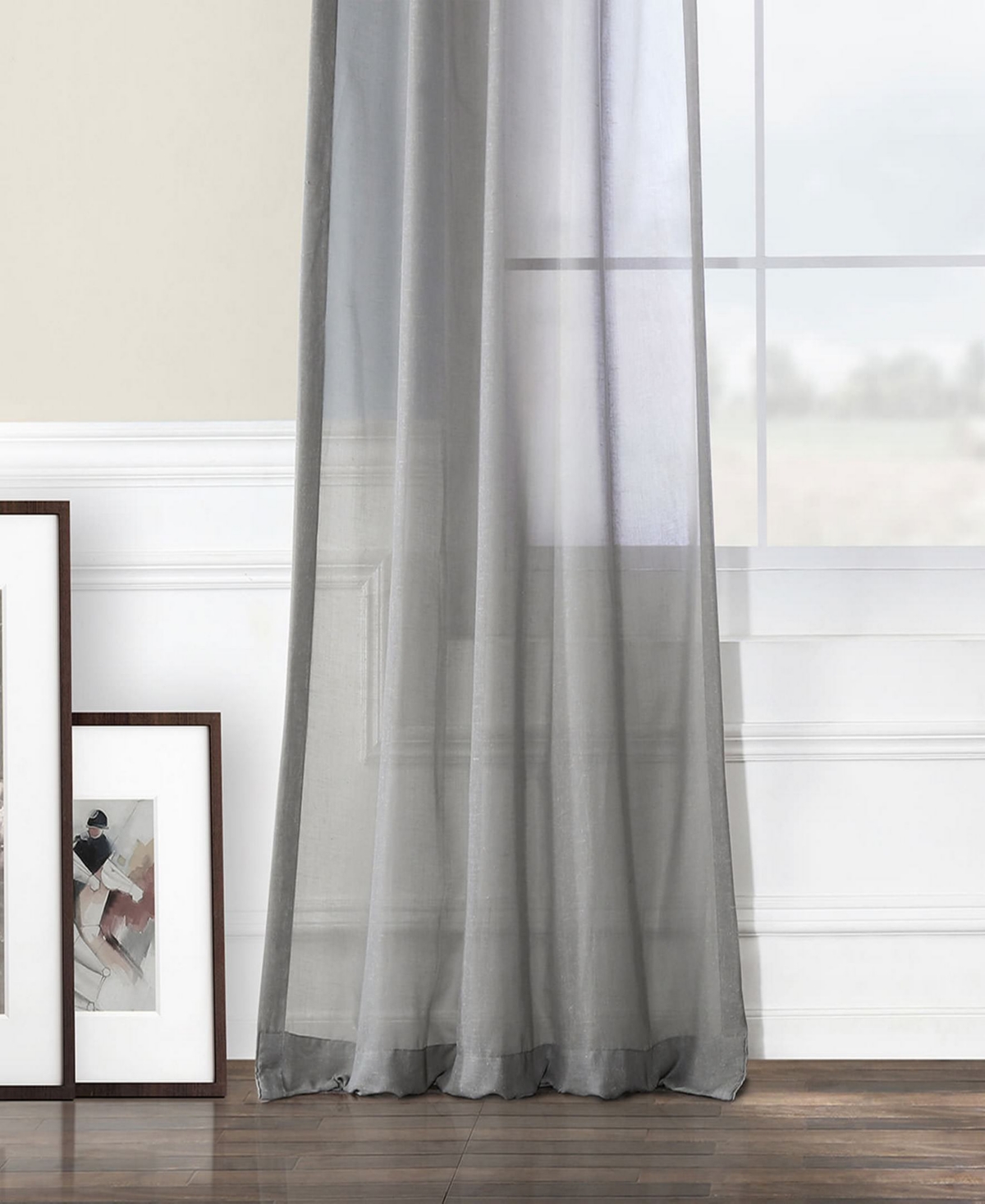 Half Price Drapes Textured Faux Linen Sheer Curtain