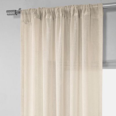 Textured Faux Linen Sheer Curtain