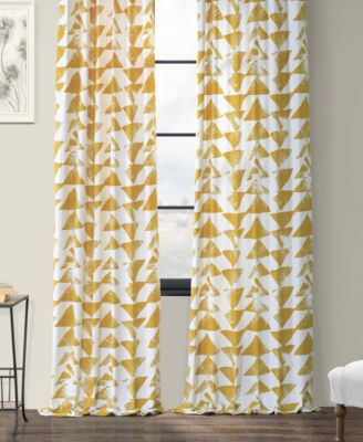 Triad Gold Geometric Printed Cotton Room Darkening Curtain