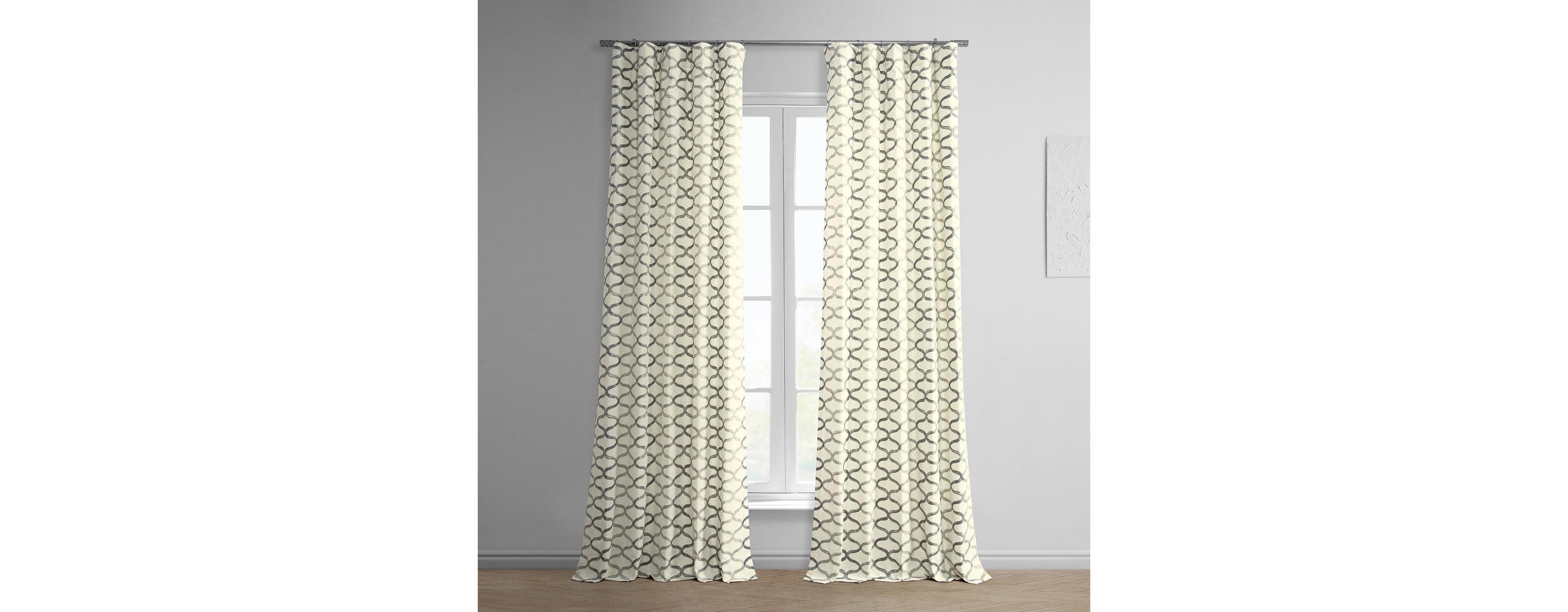 Half Price Drapes Illusions Geometric Printed Cotton Room Darkening Curtain