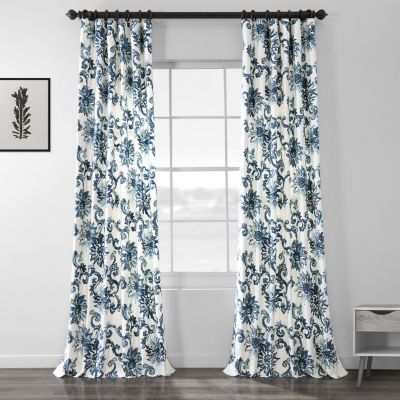 Floral Printed Cotton Room Darkening Curtain