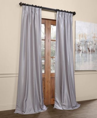 French Pleat Vintage Textured Faux Dupioni Silk Blackout Curtain