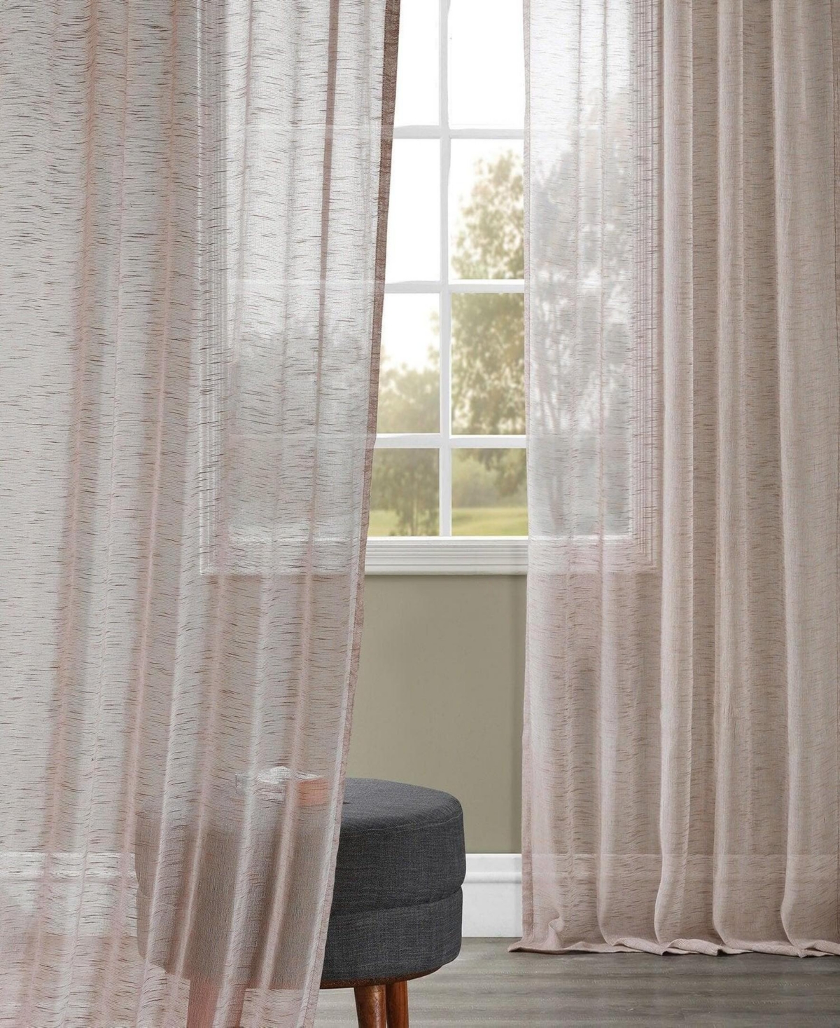 Half Price Drapes Open Weave Linen Blend Sheer Curtain