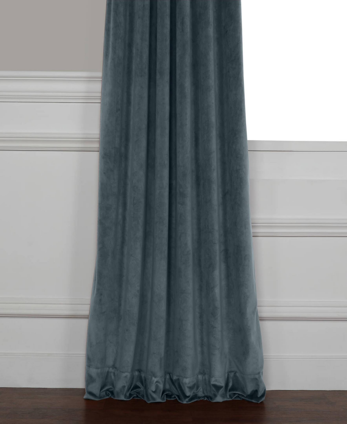 Half Price Drapes Heritage Plush Velvet Room Darkening Curtain In Blue