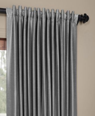Extra Wide Vintage Textured Faux Dupioni Silk Blackout Curtain