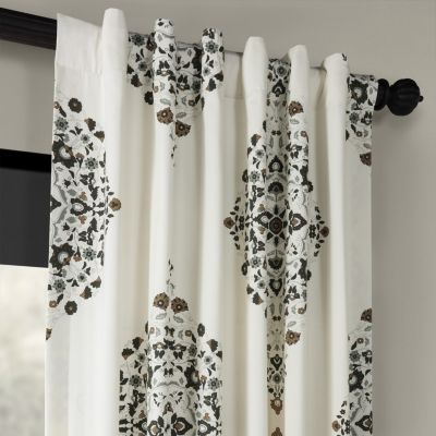 Emblem Printed Cotton Room Darkening Curtain