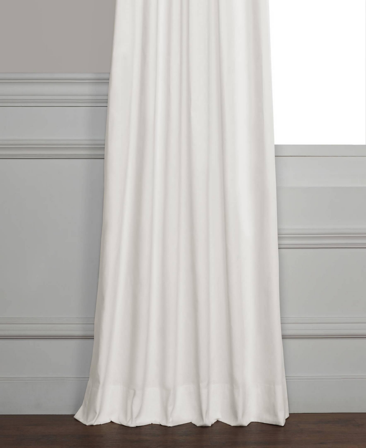 Half Price Drapes Whisper White Solid Cotton Hotel Blackout Curtain In White