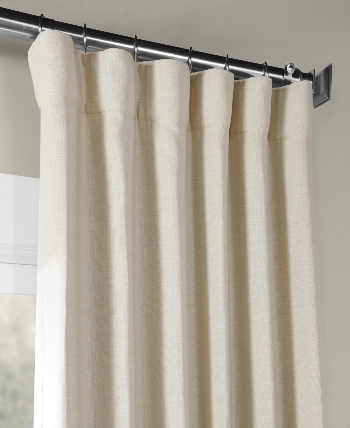 Half Price Drapes Oat Cream Textured Bellino Room Darkening Curtain In Cream