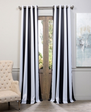 Exclusive Fabrics & Furnishings Awning Stripe Blackout Grommet Panel, 50" X 108"