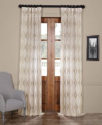 Suez Embroidered Sheer 50" x 120" Curtain Panel