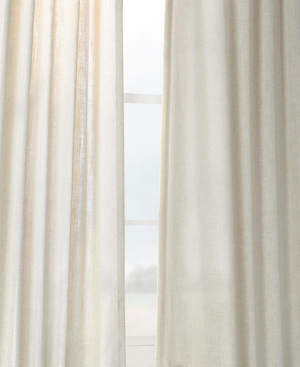 Half Price Drapes Barley Heavy Faux Linen Curtain In Beige,tan
