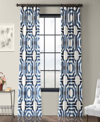 Geometric Printed Cotton Room Darkening Curtain