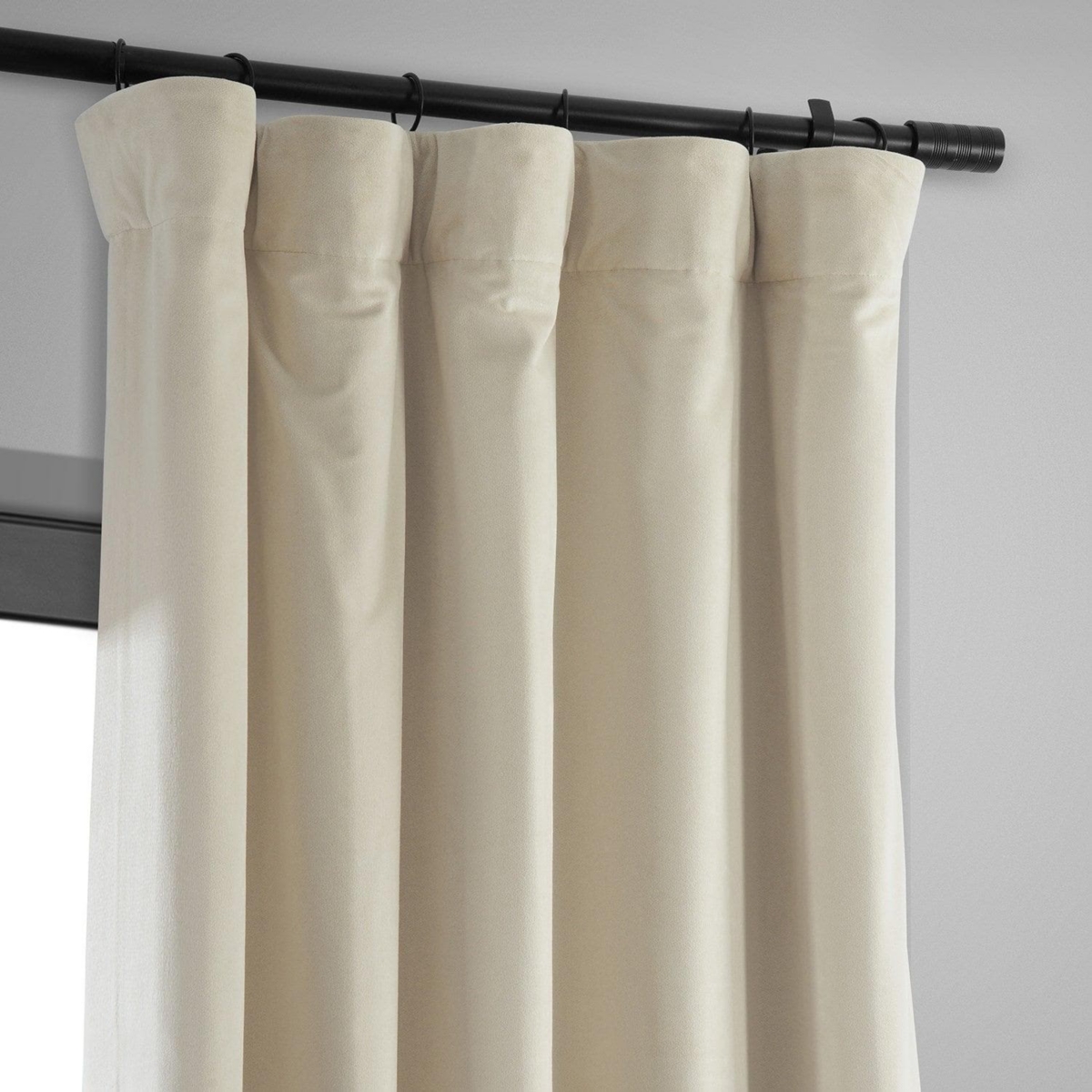 Half Price Drapes Neutral Ground Signature Velvet Blackout Curtain