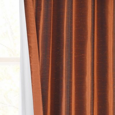 Copper Kettle Vintage Textured Faux Dupioni Silk Curtain