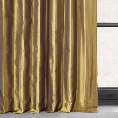 Golden Spice Faux Silk Taffeta Blackout Curtain