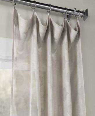 Calais Tile Geometric Patterned Faux Linen Sheer Curtain