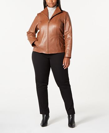Cole Haan - Plus Size Leather Jacket