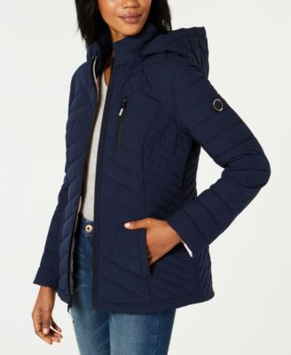 nautica packable hooded puffer coat