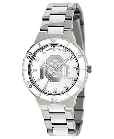 Game Time Women's Ohio State University White Ceramic and Stainless Steel Bracelet 37mm Watch