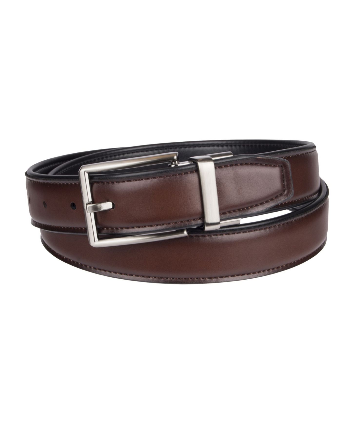 Мужской ремень Dockers Stretch Dress Belt, цвет: Чёрный / Коньячный — фото 2