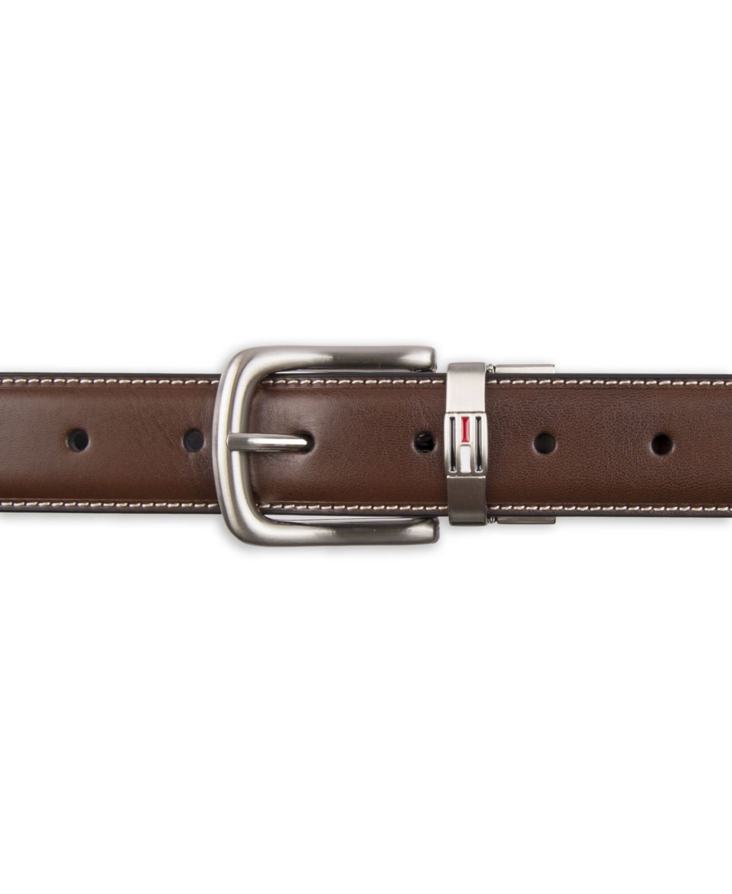 Мужской ремень Tommy Hilfiger 32MM Leather Reversible Dress Belt, цвет: Коричневый / Чёрный — фото 3
