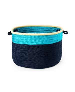 Colonial Mills Color Block Round Braided Storage Basket