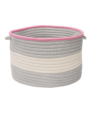 Color Block Round Braided Storage Basket