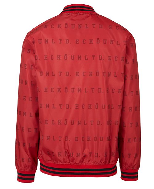 Ecko Unltd Men S Eu Stripe Aop Varsity Windbreaker Reviews