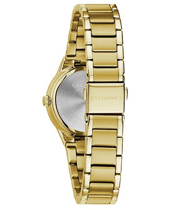 Caravelle - Women's Diamond-Accent Gold-Tone Stainless Steel Bracelet Watch 30mm