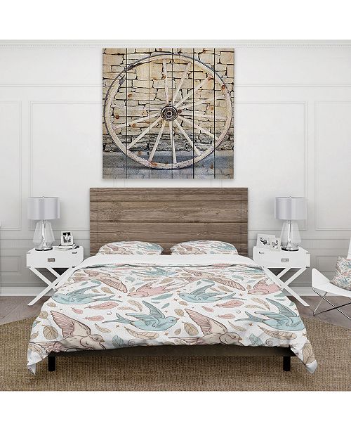 Design Art Designart Pattern With Swallow Birds And Flowers