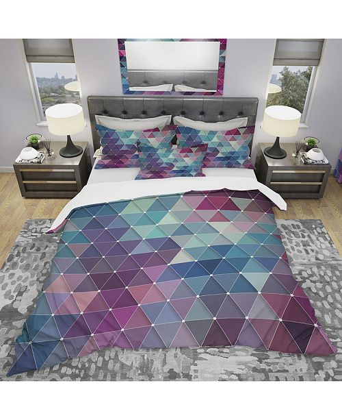 Design Art Designart Abstract Colorful Triangles Modern Duvet