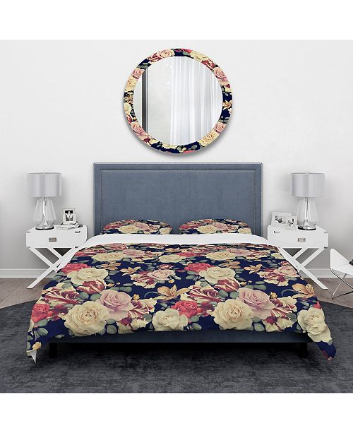 Design Art Designart Colorful Roses Floral Pattern Bohemian And