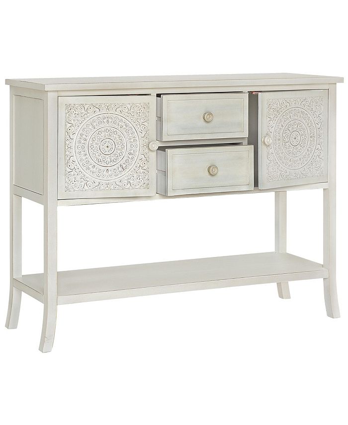 Gallerie Décor Antiqued Carved Console Table Macy's