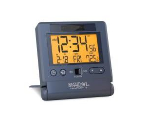Marathon Atomic Travel Alarm Clock With Auto Back Light Feature Calendar and Temperature