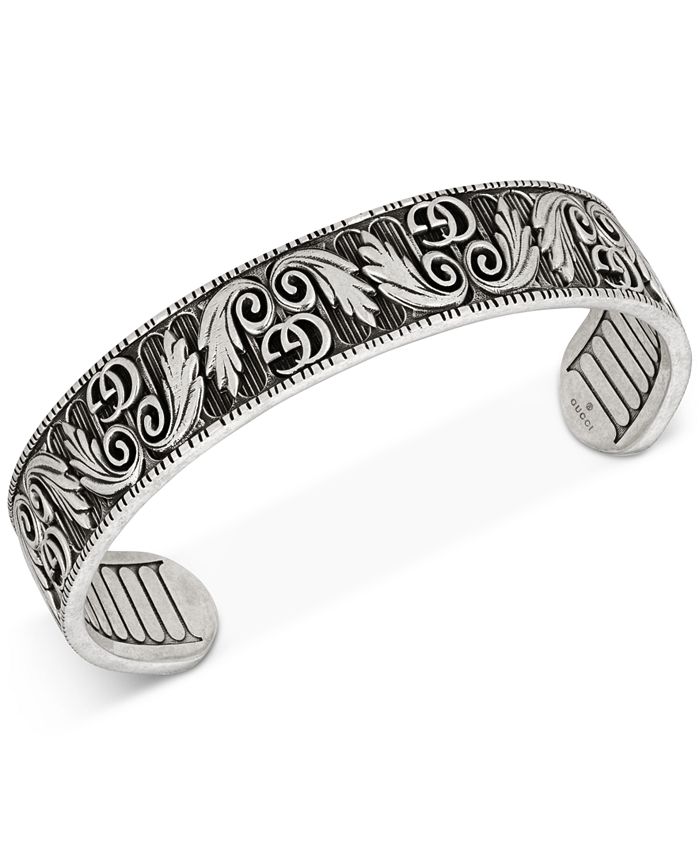 Gucci Men's Patterned Logo Cuff Bracelet & Reviews - Bracelets - Jewelry &  Watches - Macy's