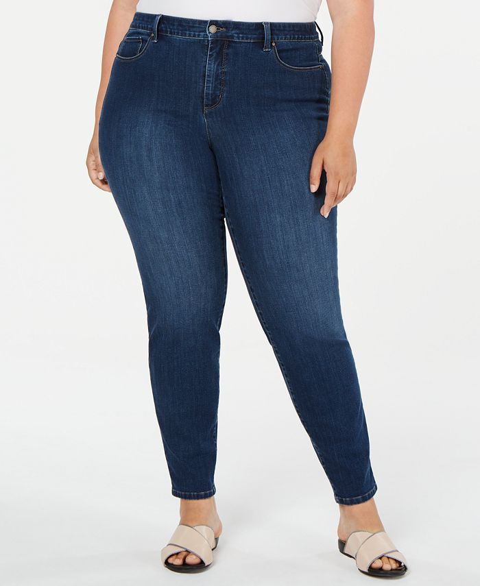Charter Club Plus Size Tummy-Control Skinny Jeans, Created for Macy's ...