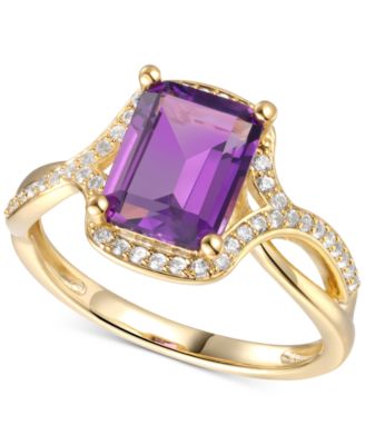 Macy's - Amethyst (2-1/10 ct. t.w.) & Diamond (1/4 ct. t.w.) in 14k Gold