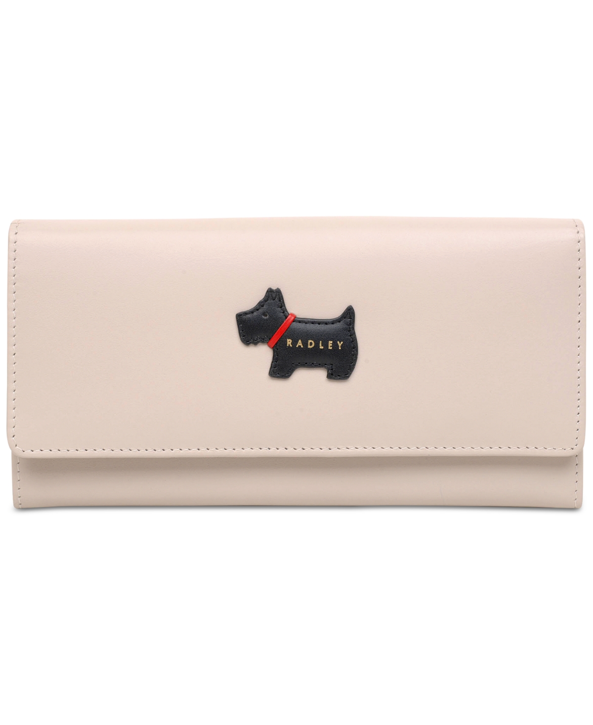 Shop Radley London Women's Heritage Radley Large Leather Flapover Wallet In Dove Grey,gold