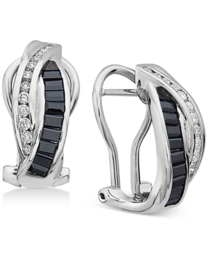 image of Effy Multi-Color Diamond Drop Earrings (1-1/3 ct. t.w.) in 14k White Gold