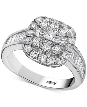 image of Effy Diamond Cluster Statement Ring (1-3/8 ct. t.w.) in 14k White Gold