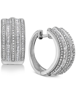 image of Effy Diamond Hoop Earrings (3/4 ct. t.w.) in 14k Yellow or White Gold
