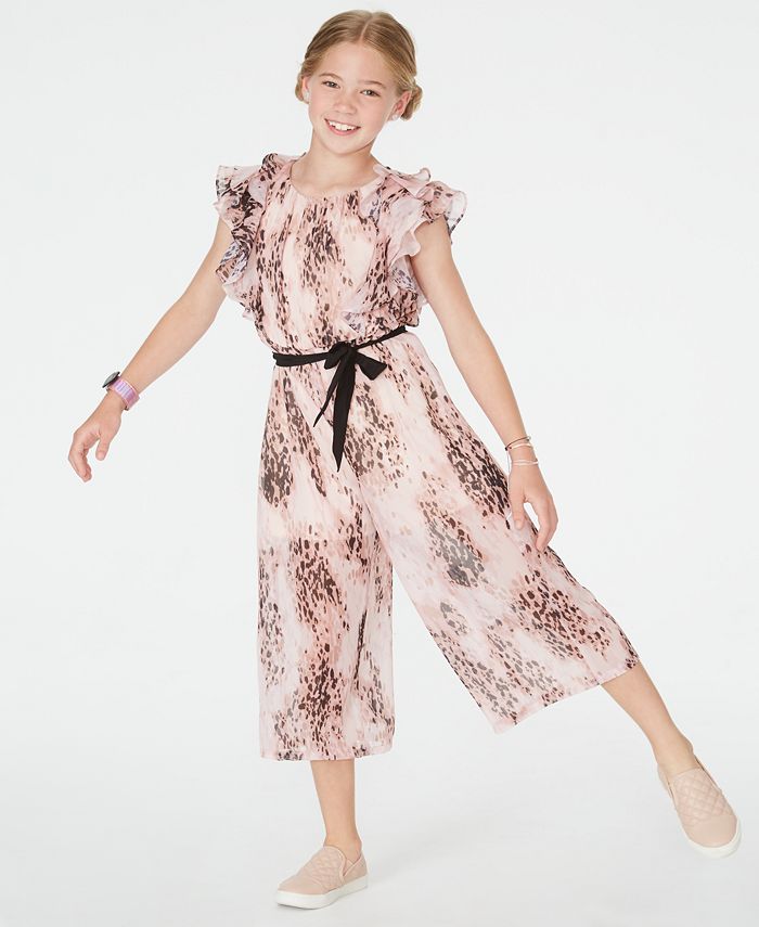 Sequin Hearts Big Girls Ruffled Cropped Jumpsuit Macy s
