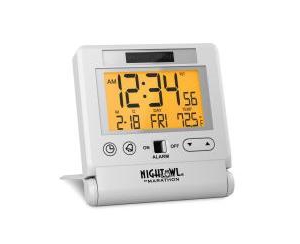 Marathon Atomic Travel Alarm Clock With Auto Back Light Feature Calendar and Temperature