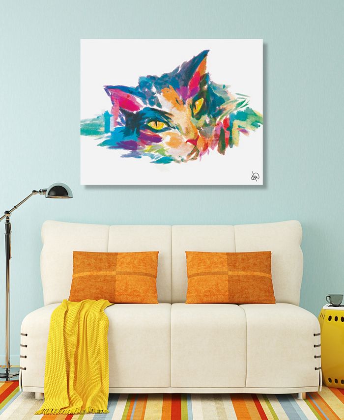 Creative Gallery Watercolor Cat Abstract Portrait Metal Wall Art Print ...