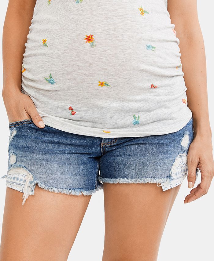 Indigo Blue Motherhood Maternity Denim Shorts Macy's