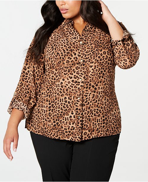 Charter Club Plus Size Animal Print Shirt Created For Macy S