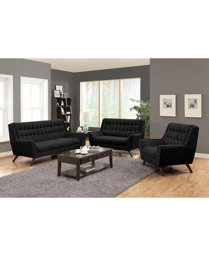 Macy's Coaster Home Furnishings Natalia Retro Sofa with Flared Arms