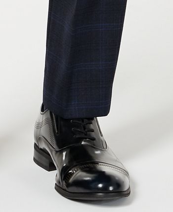 Calvin Klein Men's X Slim Fit Stretch Plaid Suit Separate Pants Gray Size 30X30